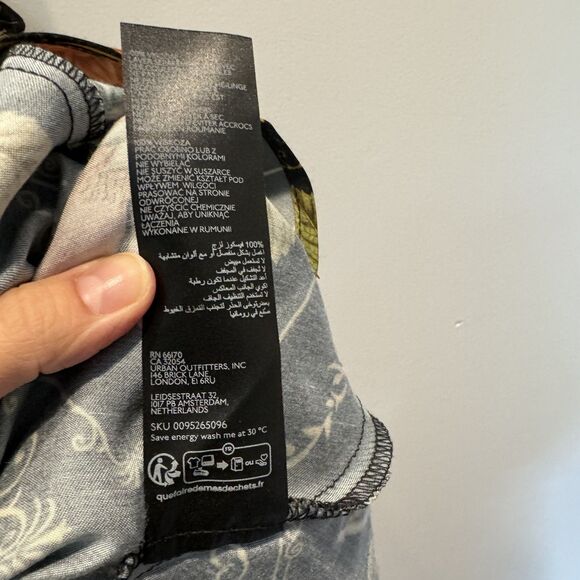 By Anthropologie Midi Dress Tie-Neck Column Floral Black Cottage Woman sz Medium - Picture 7 of 9